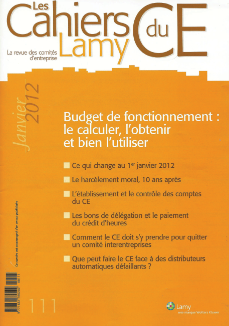 Les cahiers du Lamy - janvier 2012